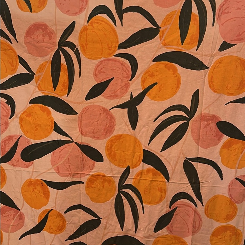 Orange and Pink Fruit Shower Curtain & Window Panels (2)